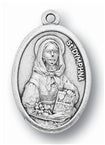 St. Dymphna Oxidized Medal with Holy Card set-Patron of Mental and Brain issues