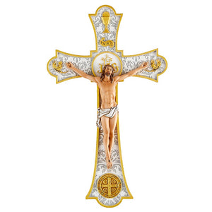 Holy Mass Wall Crucifix 8" First Communion