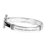 Stretch Bracelet Antiqued Lords Prayer