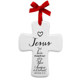 🎄LCP  White Cross Ceramic - Jesus