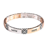 Bracelet Faith Hope Love Tile Stretch