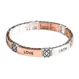 Bracelet Faith Hope Love Tile Stretch