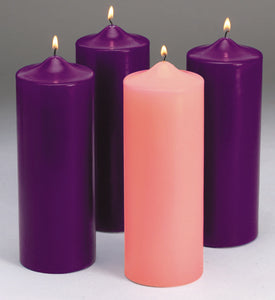 8" Advent Pillar Candles - Purple/Pink