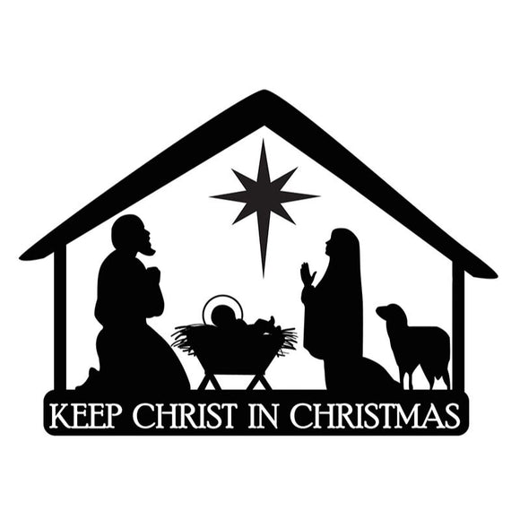 Nativity Stable Christmas Auto Magnet