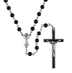 First Communion Rosary - BLACK