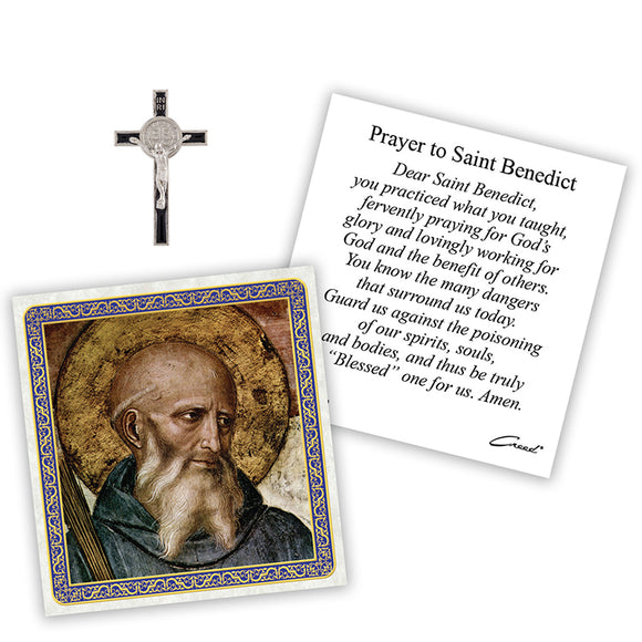 Devotional Medal With Chain - St Benedict