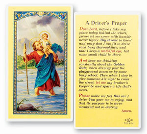 St. Christopher Oxidized Medal with Holy Card set--Drivers prayer