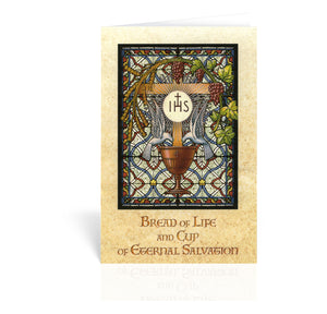 First Communion card-CHALICE WITH STAINED GLASS