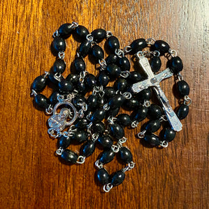 First Communion Rosary with case-Black
